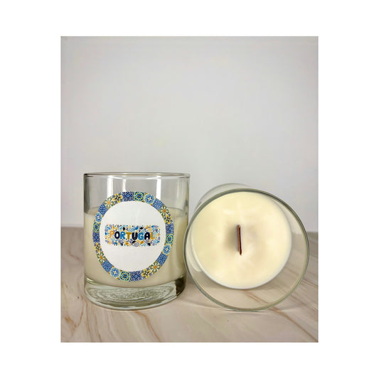 Vela Azulejo Portugal Indorah Aroma – Peso Aproximado 455g, Aroma Floral Fresco, Decoração Portuguesa