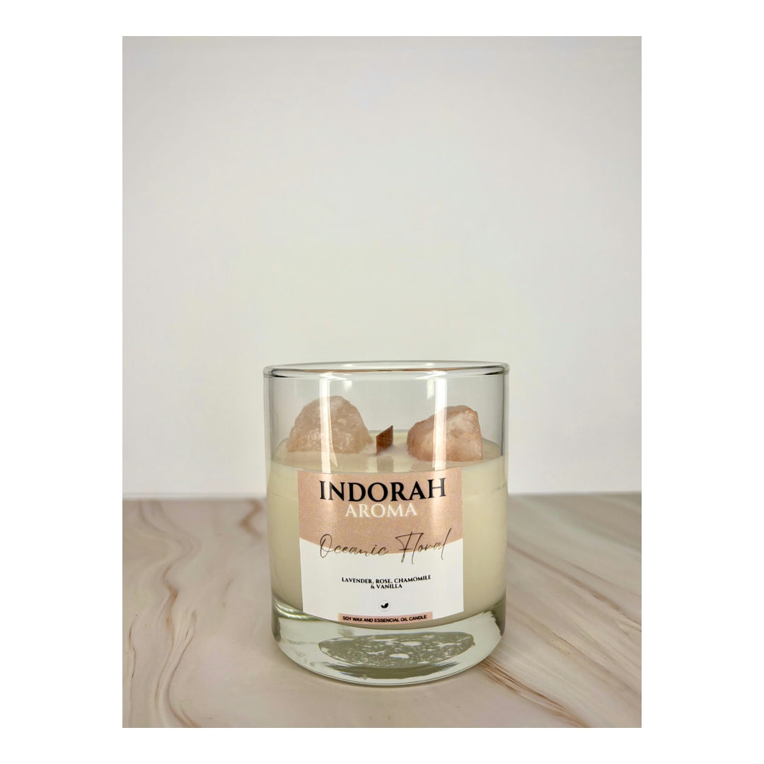 Vela Perfumada Oceanic Floral Indorah Aroma – Aroma De Lavanda, Rosa, Camomila E Baunilha, Frasco Original
_