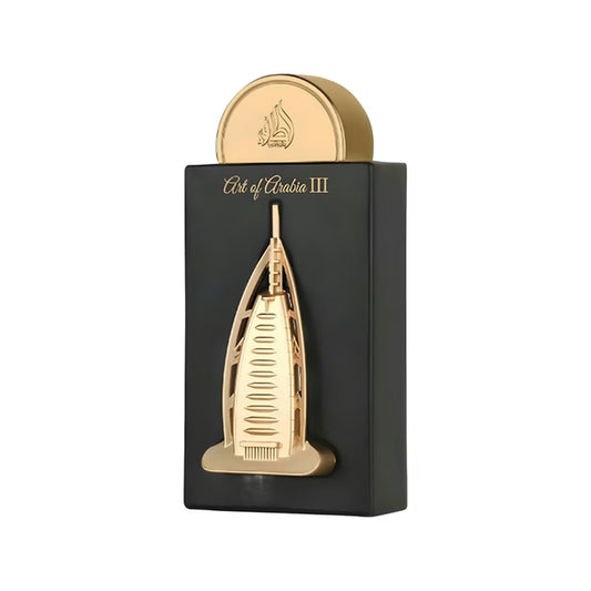 Frasco perfume Art of Arabia III Lattafa design sofisticado unissex