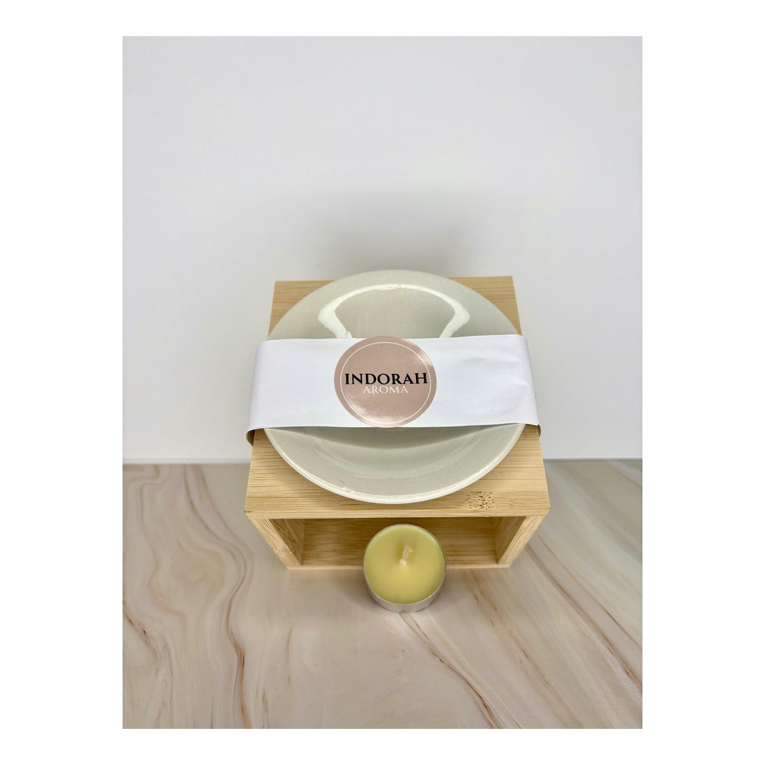Queimador De Madeira Indorah Aroma – Design Natural Para Wax Melts, Essências E Aromatização