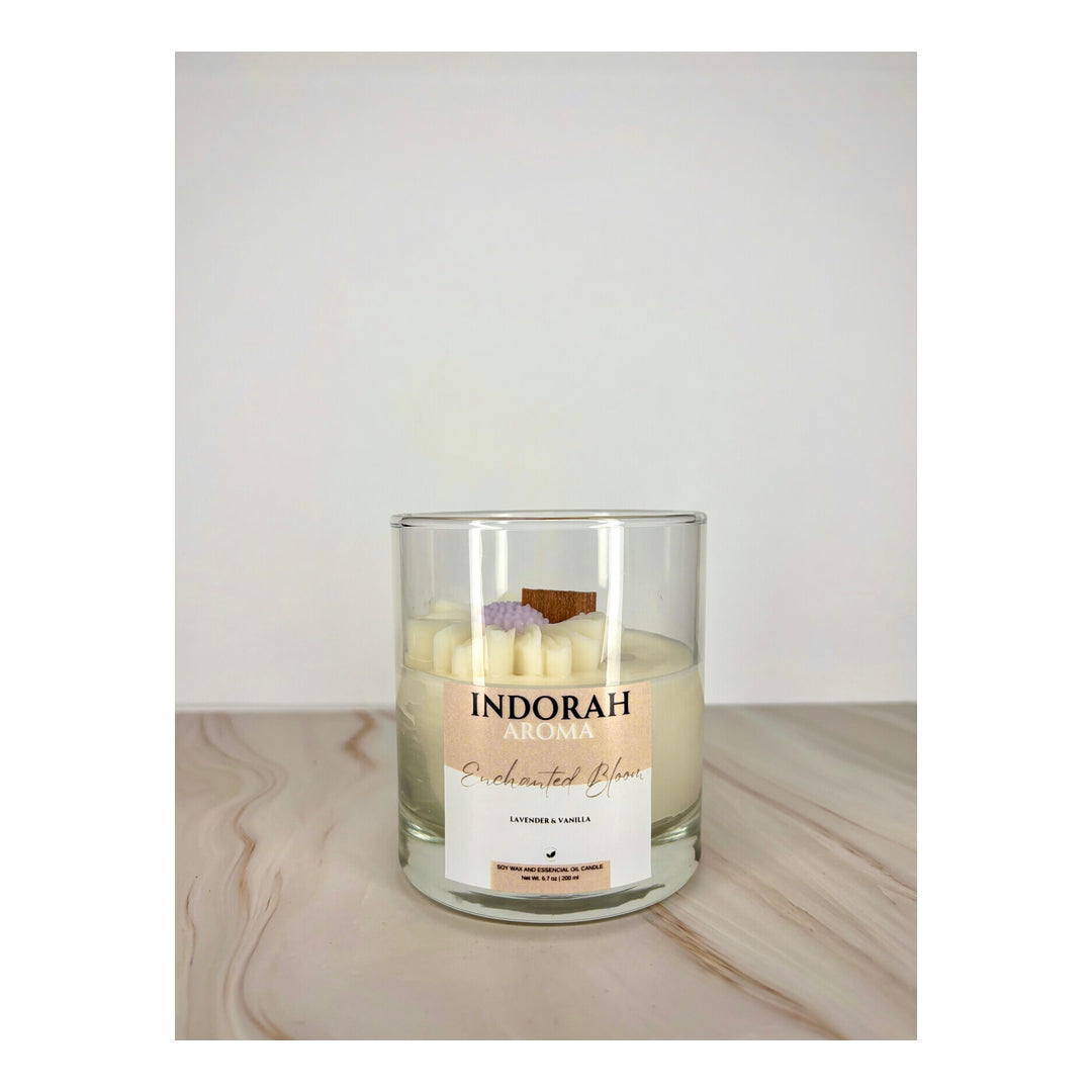 Vela Perfumada Lavanda & Baunilha Indorah Aroma – Aroma Floral E Doce, Frasco Original

