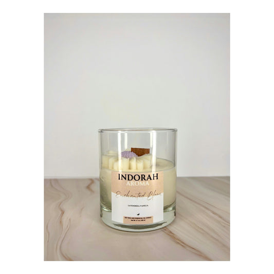 Vela Perfumada Lavanda & Baunilha Indorah Aroma – Aroma Floral E Doce, Frasco Original

