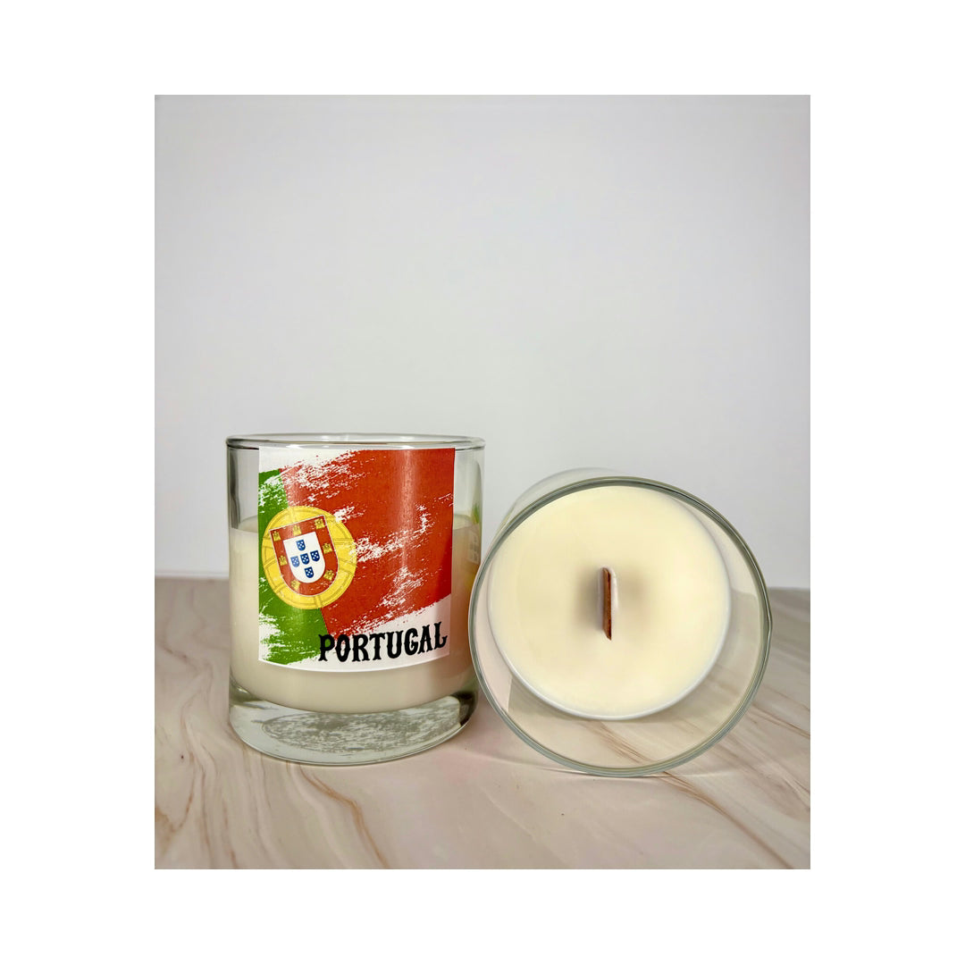 Vela Perfumada Bandeira De Portugal Indorah Aroma – Produto Vegano, Artesanal, Aroma Refrescante Para Decoração